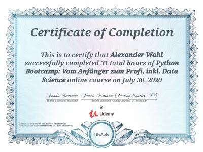 Python Bootcamp Certificate